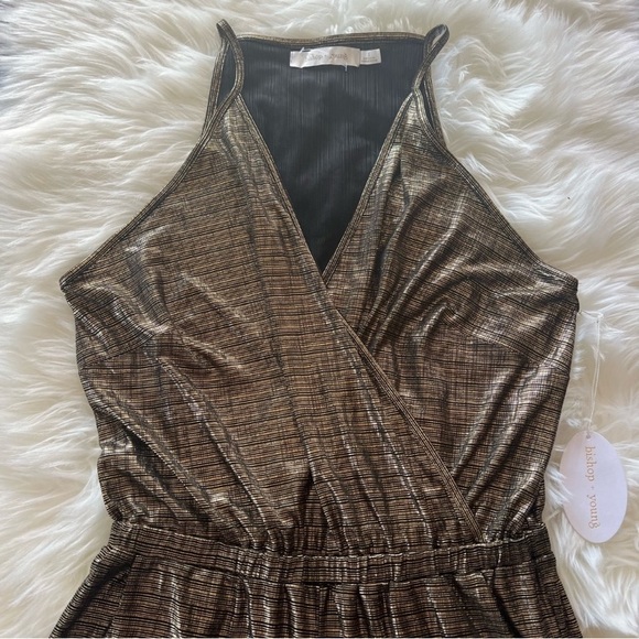 Bishop + Young Black & Gold Metallic Jumpsuit NWT Size Small - Picture 3 of 3